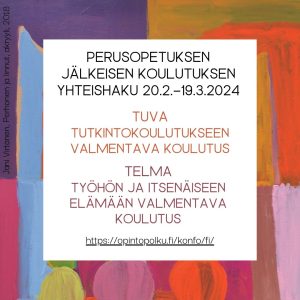 Artikkelin Perusopetuksen jälkeisen koulutuksen yhteishakuaika 20.2.–19.3.2024 esikatselukuva