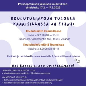 Artikkelin TERVETULOA KOULUTUSINFOIHIN esikatselukuva